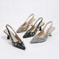 Women's pointed closed toe slingback heels