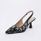 Women's pointed closed toe slingback heels