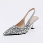Women's pointed closed toe slingback heels