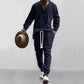 💥Arrived Today-SAVE60%💥Men's 2-Piece V-Neck Baggy Sweatshirt & Joggers Set