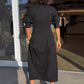 💖Limited Sale 50% OFF💖Women's V-Neck Lapel Waist Midi Dress