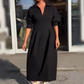 💖Limited Sale 50% OFF💖Women's V-Neck Lapel Waist Midi Dress
