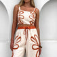 Printed Sleeveless Top & Wide-Leg Pants Set