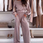 Round-Neck Top & Wide-Leg Pants 2-Piece Set