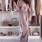 Round-Neck Top & Wide-Leg Pants 2-Piece Set