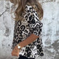 Women's Leopard Print Crew Neck Stretch Top