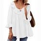 Women's 3/4 Sleeve Tie Front Ruffle Tiered Shirts