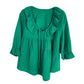 Women's 3/4 Sleeve Tie Front Ruffle Tiered Shirts