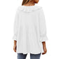 Women's 3/4 Sleeve Tie Front Ruffle Tiered Shirts