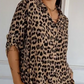 Stylish Lapel Adjustable Sleeve Leopard Print Shirt