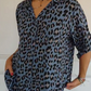Stylish Lapel Adjustable Sleeve Leopard Print Shirt