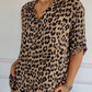 Stylish Lapel Adjustable Sleeve Leopard Print Shirt