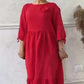 Women’s Elegant Round Neck Pleated Long Dress