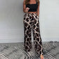 Charming Leopard Print Elastic Waist Pants