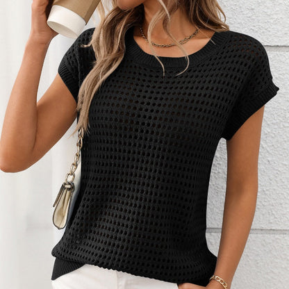 Women's Crochet Knit Hollow-Out T-Shirt