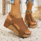 Women’s Round-Toe Platform Chunky Heel Sandals