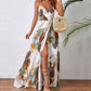Women's Sexy Floral Print Backless V-Neck High Slit Maxi Dress
