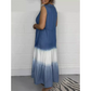 Tie-Dye Sleeveless Denim Maxi Dress