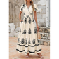 Women’s Casual V Neck Boho Maxi Dress