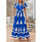 Women’s Casual V Neck Boho Maxi Dress