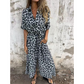 V-Neck Leopard Print Maxi Dress