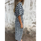 V-Neck Leopard Print Maxi Dress