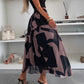 💜 LAST DAY PROMOTION - 50%OFF💜Trendy Print Elastic Waistband Flowy Maxi Skirt