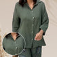 Women's Fashion Loose Cardigan Shirt & High Waist Pants Two Piece Set