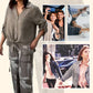 Women's Fashion Loose Cardigan Shirt & High Waist Pants Two Piece Set