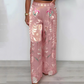 Women's Printed Satin Wide Leg Pants