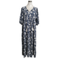 Women’s Elegant Floral Print V-Neck Long Dress