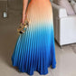 🎉Limited Sale🎉Women's Halter Pleated Gradient Color Dress