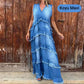 Fashion V-Neck Sleeveless Layered Ruffled Dress