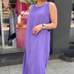 💜Limited Sale 50% OFF💜Women's Purple Sleeveless Loose Fit Maxi Dress