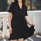 Women's Ruffle Trim V-Neck Tiered Dress