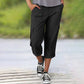 Multi-Pocket Solid Color Casual Cargo Capri Pants