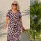🌸2025 Hot Sale🌸Women's Leopard V-Neck Long Dress with Belt-Buy 2 Get 10% Off