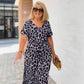 🌸2025 Hot Sale🌸Women's Leopard V-Neck Long Dress with Belt-Buy 2 Get 10% Off