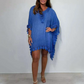 Women's V-Neck Solid Color Mini Dress