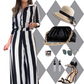 Zebra Striped Shirt + Wide Leg Pants Set