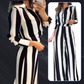 Zebra Striped Shirt + Wide Leg Pants Set