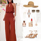 Mock Neck Crop Top & Wide Leg Pants Set