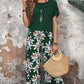 🌸Summer Specials🌸Women's Casual Floral Print Wide Leg Trousers and Short Sleeve Top Set