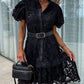 Women's Retro Short Sleeve Hollow Out Lace Dress
