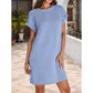 Women's Relaxed Roll Sleeve Pocket Dress
