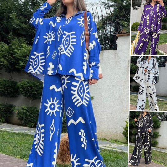 Women's Fashion Printed Two Piece Set