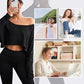 Women's Long Sleeve Oversized Loose Off The Shoulder Crop Tops