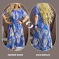 Elegant Round Neck Printed Flowy Dress