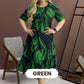 Elegant Round Neck Printed Flowy Dress