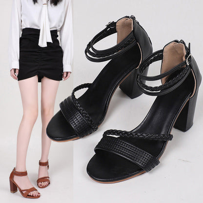 Women's Holiday Casual Comfort Chunky High Heel Sandals